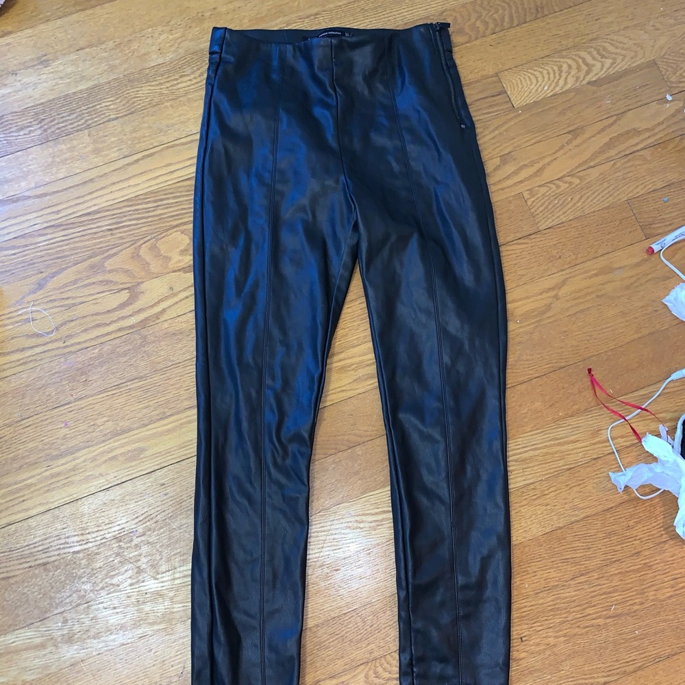 Zara real leather leggings